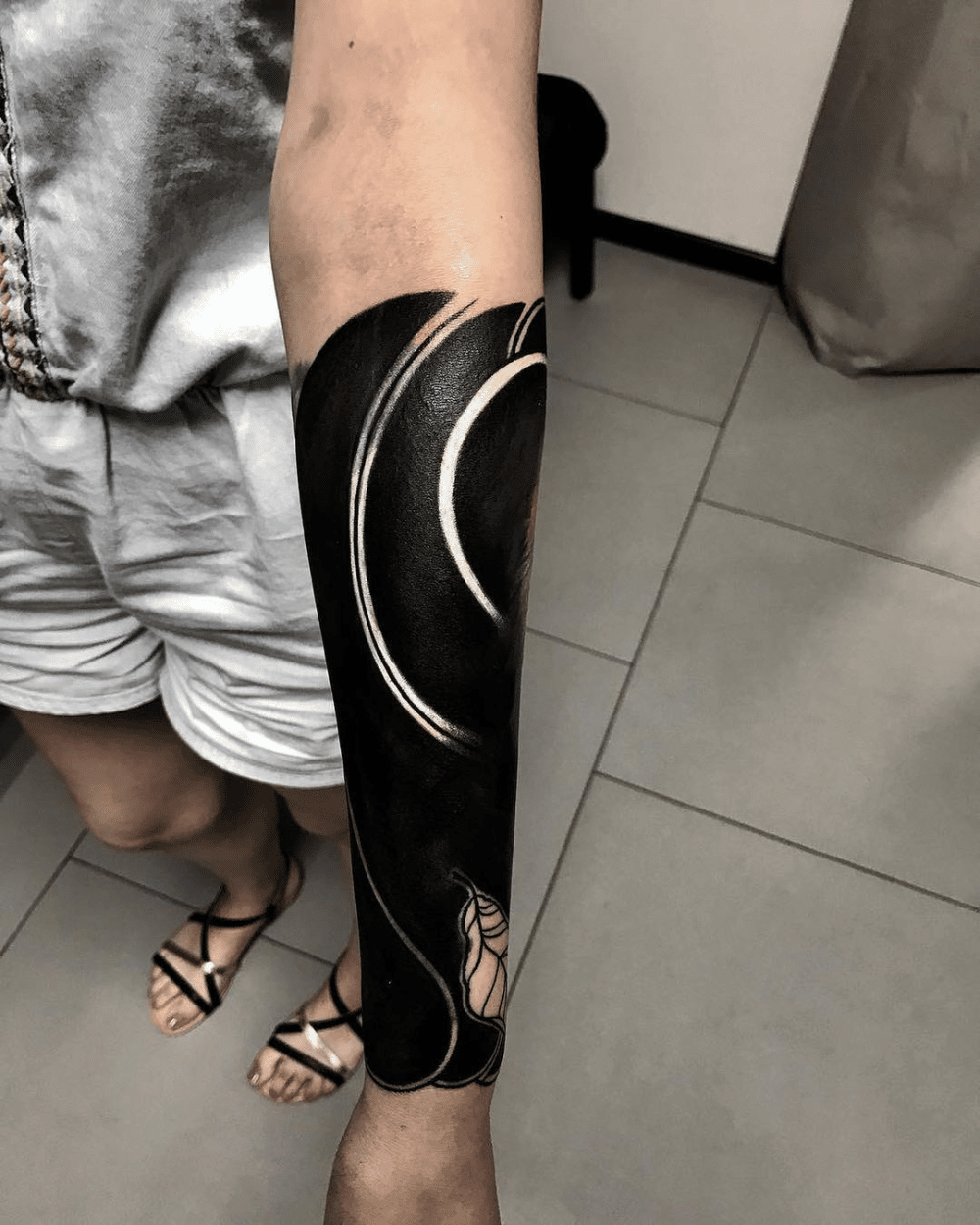 25 Beautiful Blackout Tattoos With White Ink On Top in 2021
