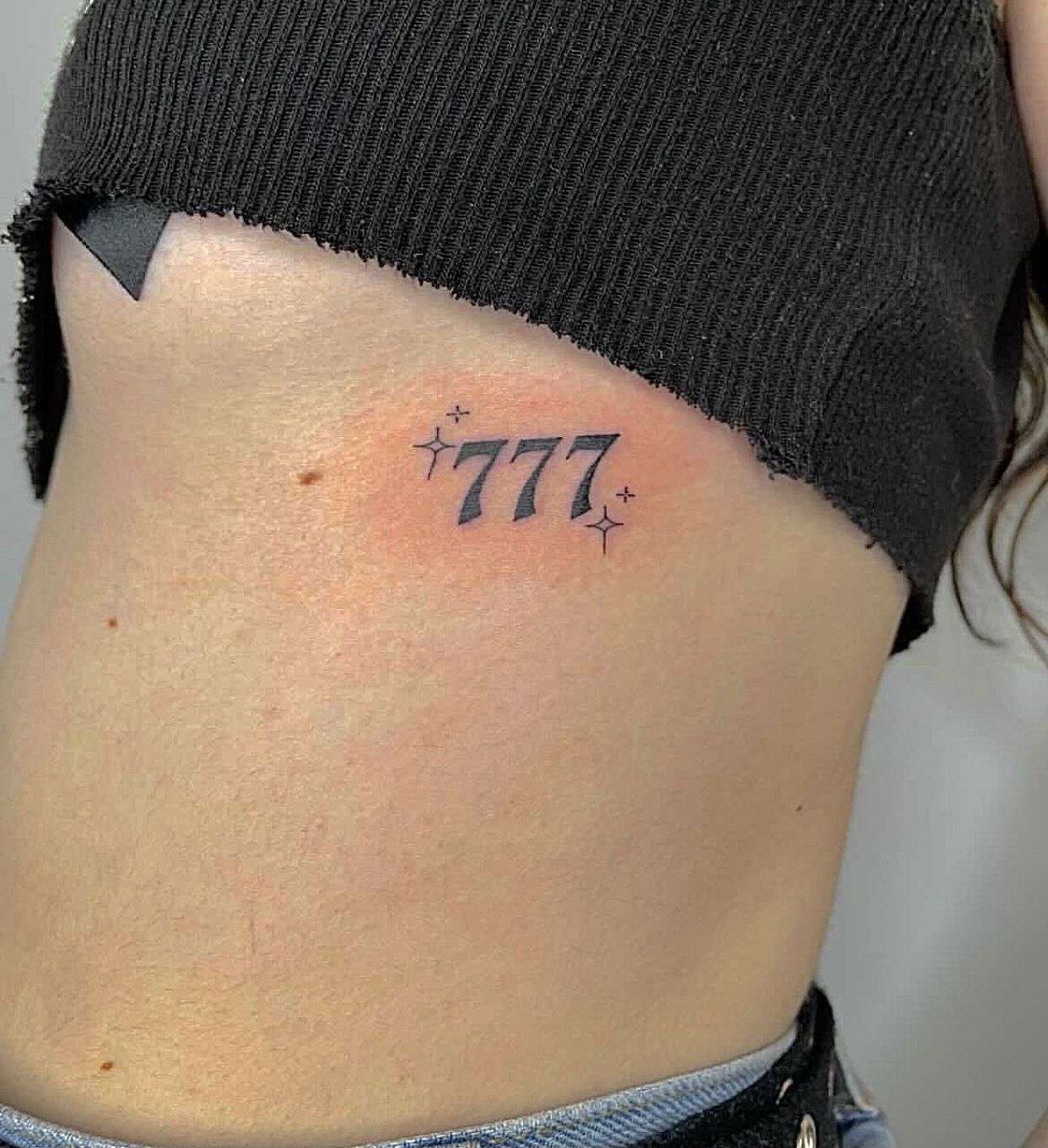 777 tattoo on @etherealeyesore in 2021