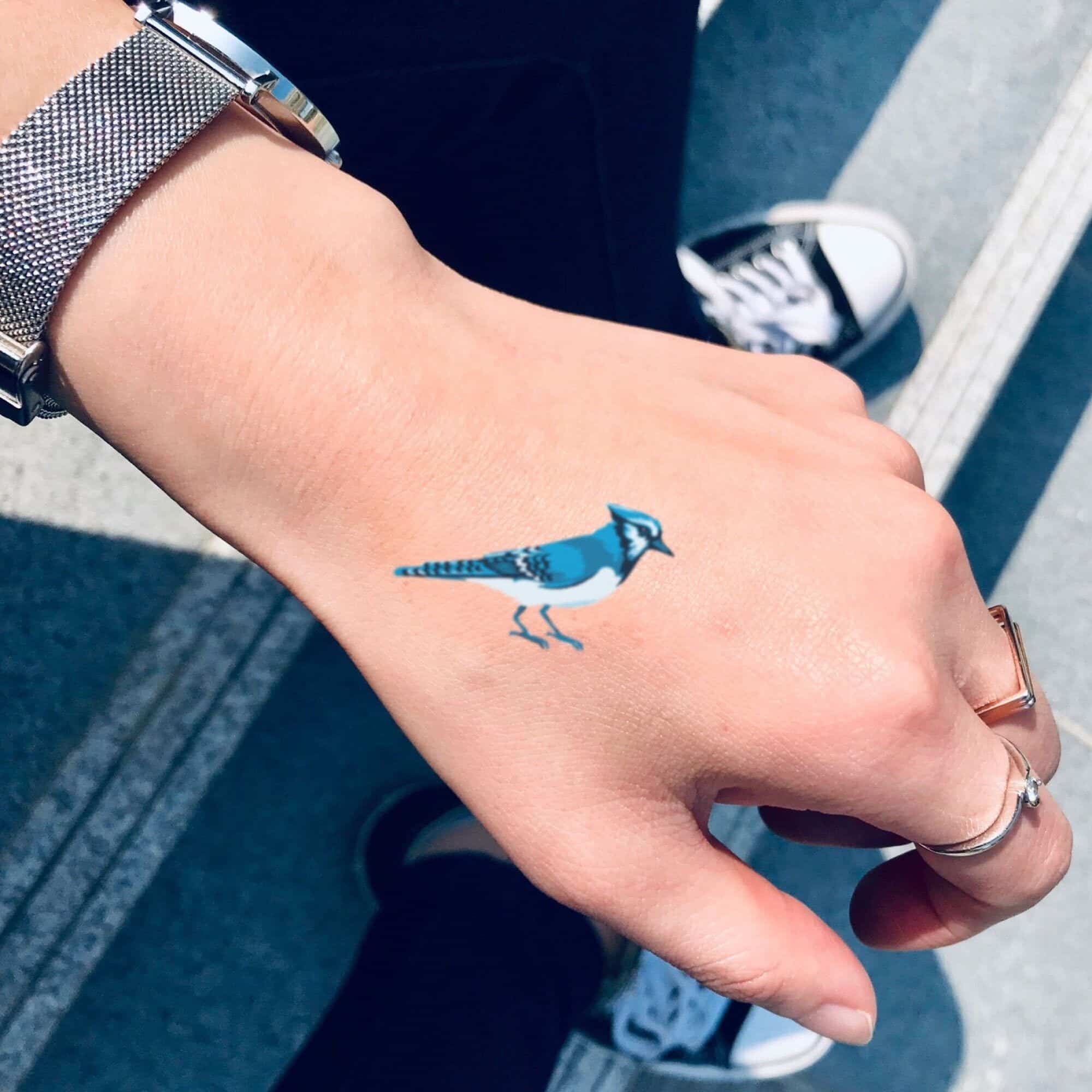 Blue Jay Temporary Tattoo Sticker (Set of 2) in 2021