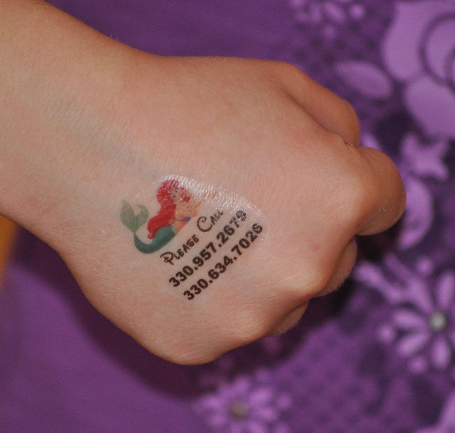 Child Safety I.D. Personalized Temporary Tattoo