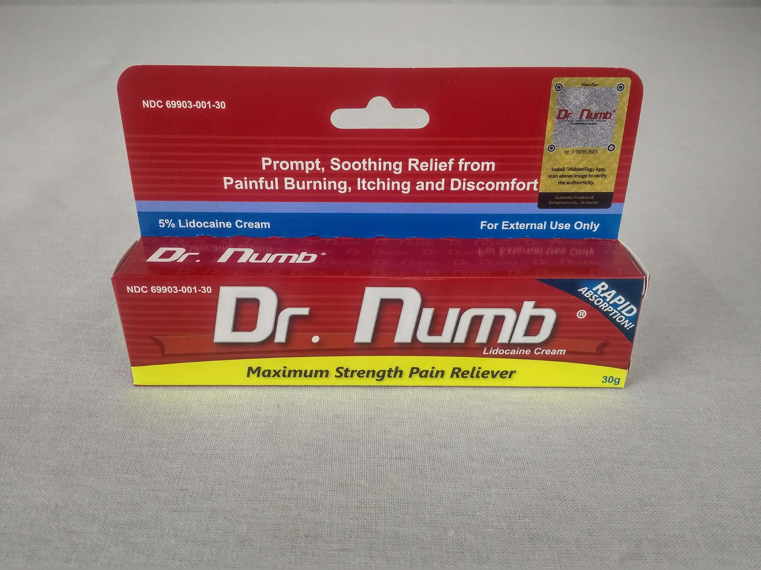 Dr. Numb 5% Lidocaine Cream for Skin Numbing Tattoo, Waxing Piercing ...