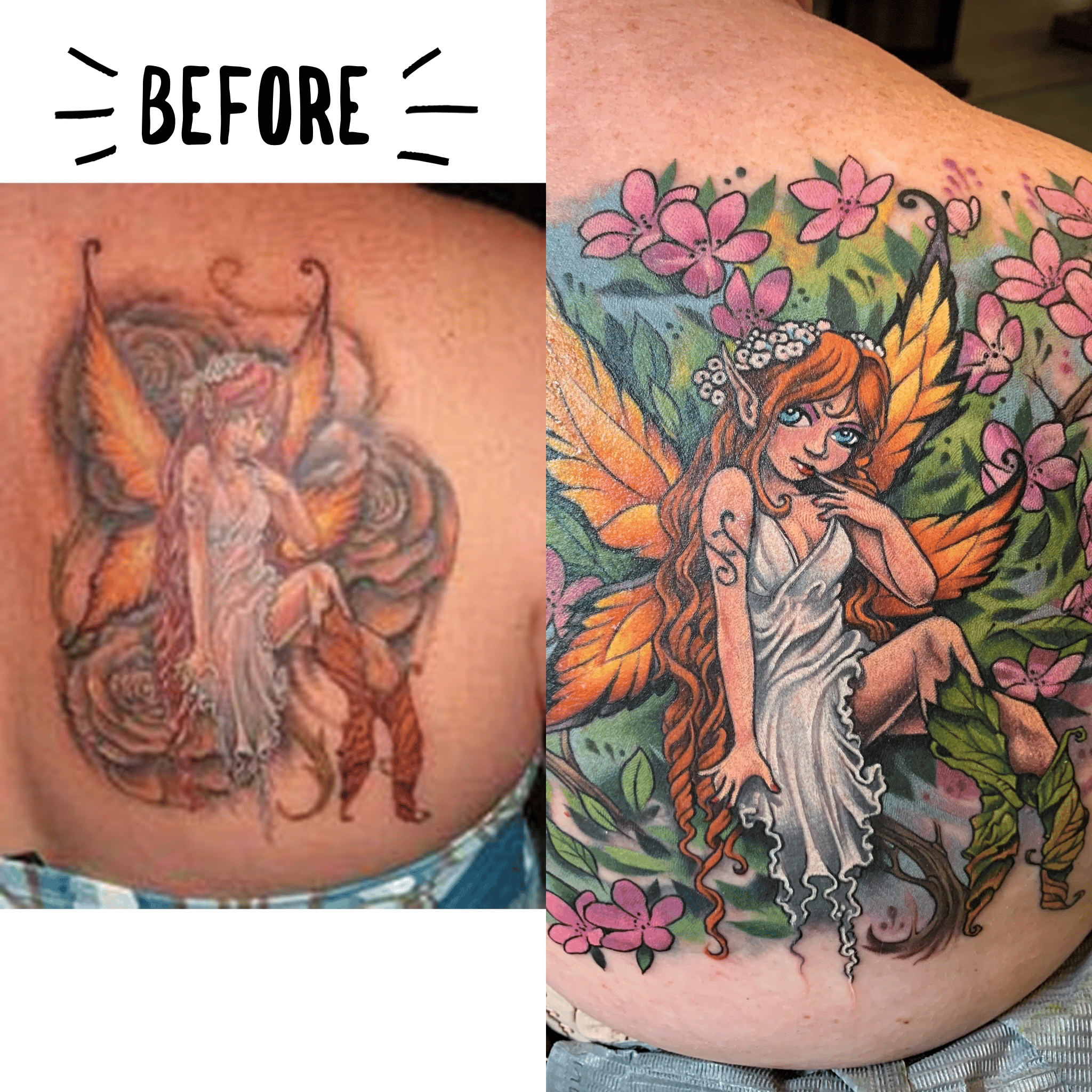 Fairy tattoo redo