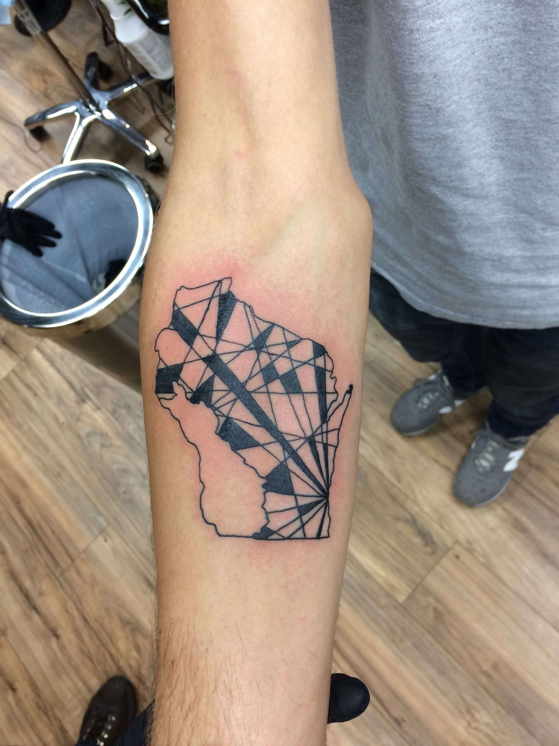 Fractal Wisconsin tattoo done by Betsy Ebsen at Ghost ...