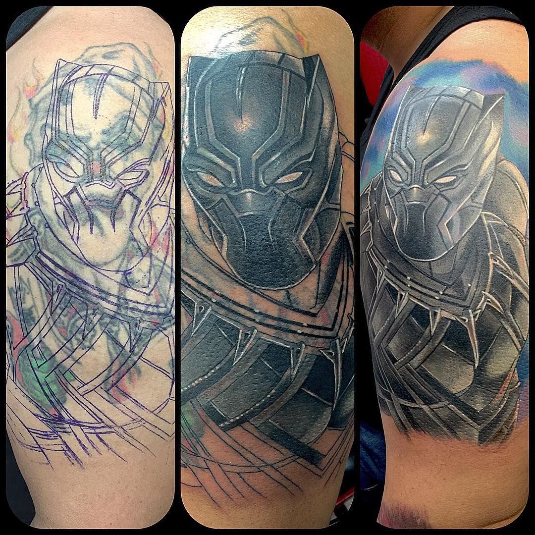 Full Sleeve Black Panther Tattoo Marvel