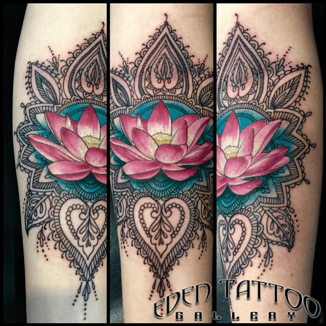 I got this Mehndi Lotus flower at Eden Tattoo in San Diego, by Mike ...