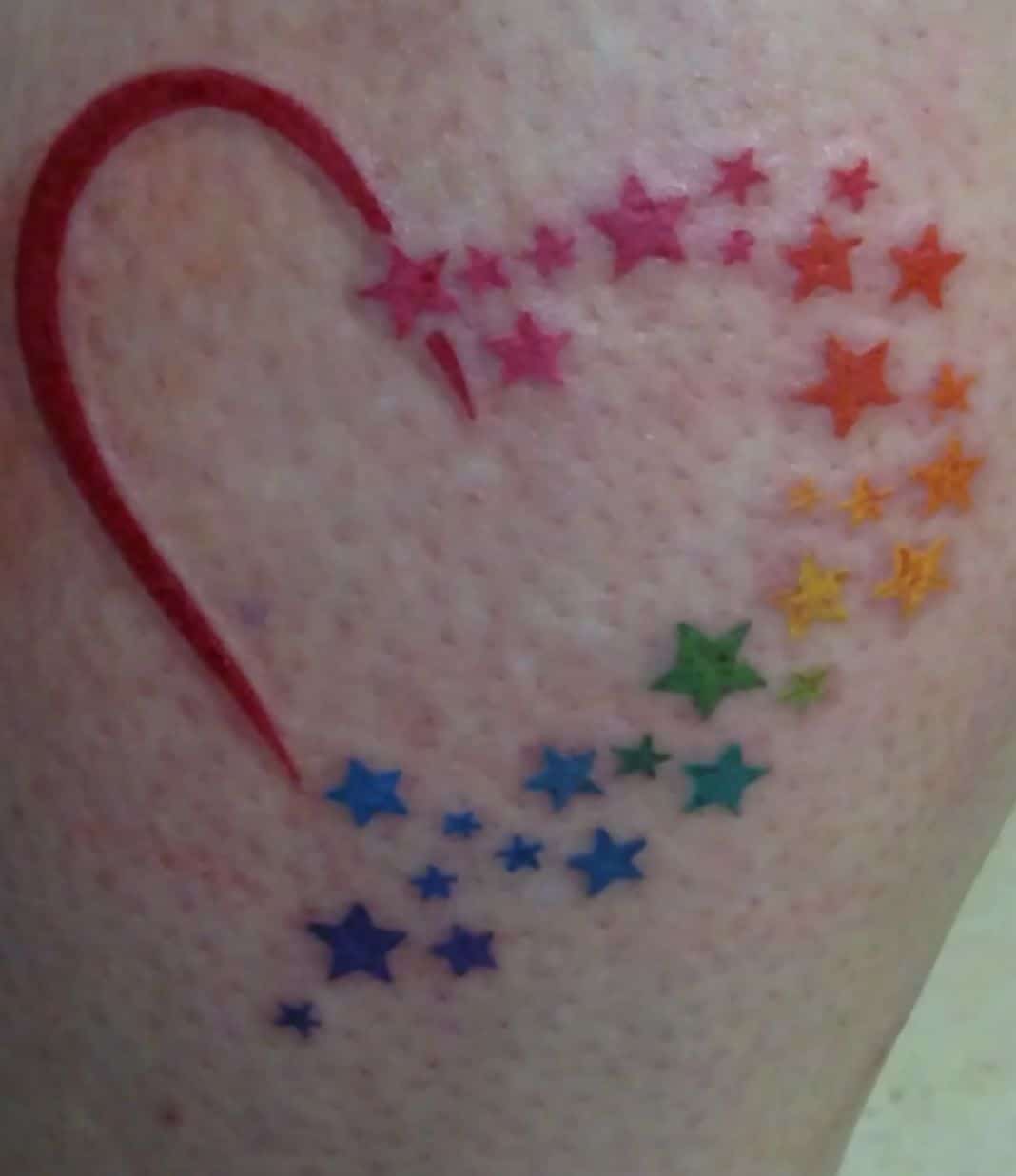 rinbow colored tattoos