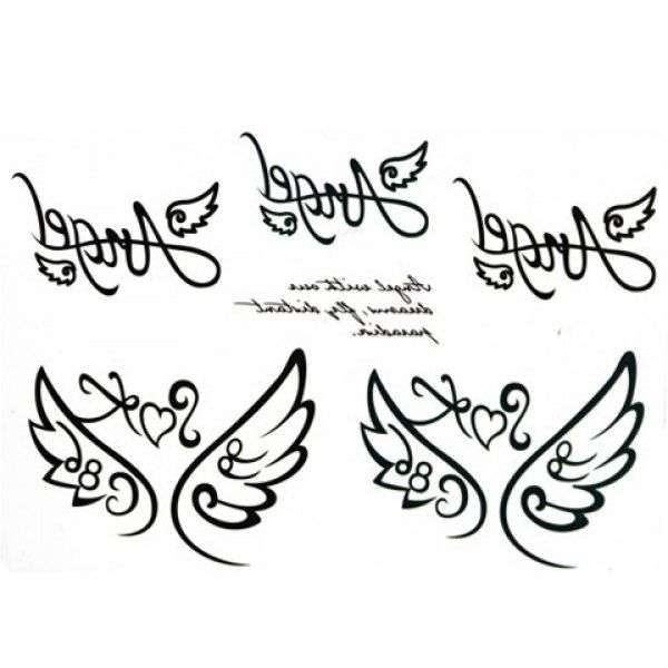 Simple Various Wing Pattern Waterproof Tattoo Sticker For ...