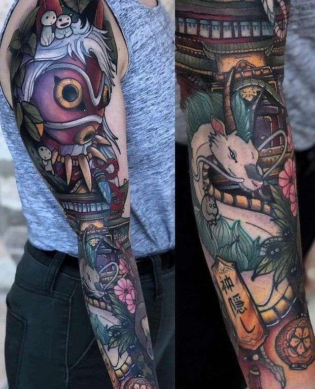Studio Ghibli Sleeve by Corin Gilbert from Crooked Crows Tattoo in San ...