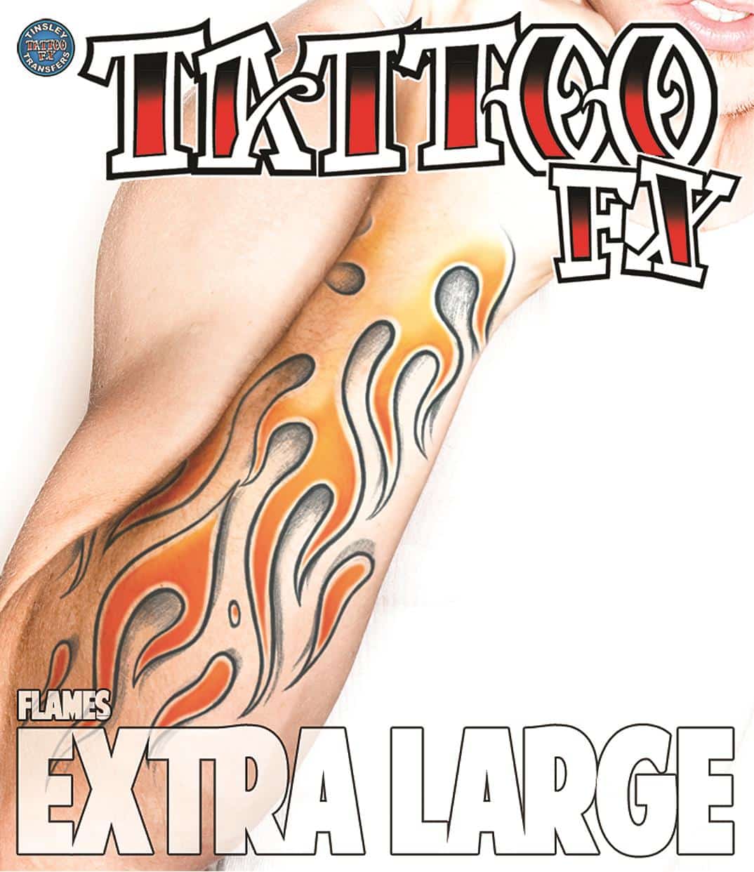 Tinsley Transfers Flames Temporary Tattoo FX Costume Kit, Extra Large ...