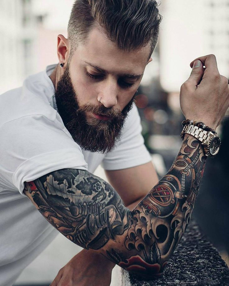 Tremendous Beards Styles with Tattoo for Male