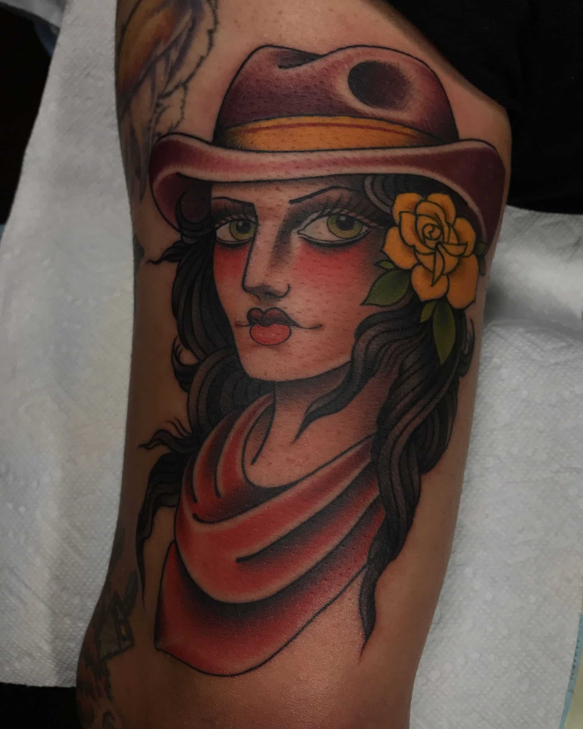*Western Lady Tattoo by Devx Ruiz, Full Circle Tattoo, San Diego Ca ...